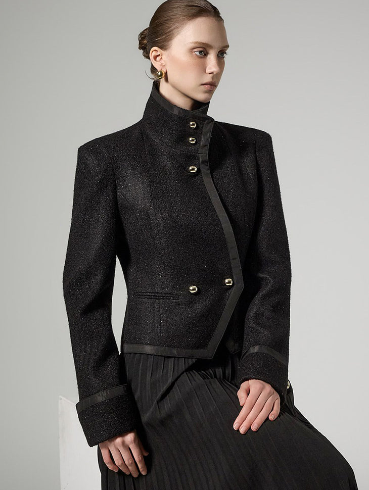 J3119 花呢高领夹克