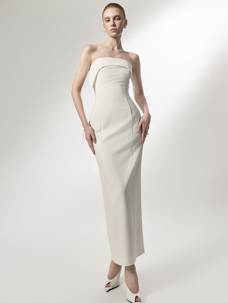 D9591 Off-Shoulder Slim Maxi Dress