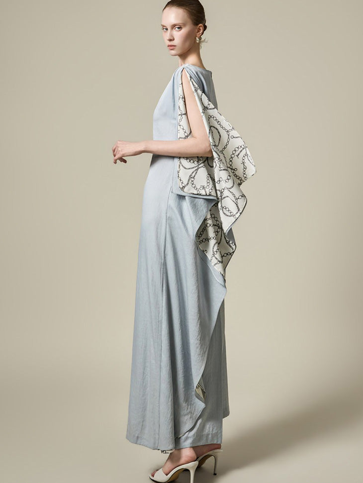 D9593 One-Shoulder Draping Dress