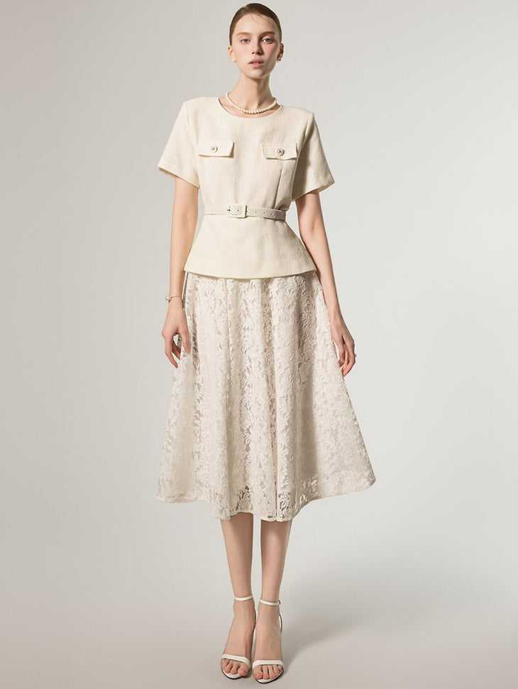 D5490 Lace Dress with Belt