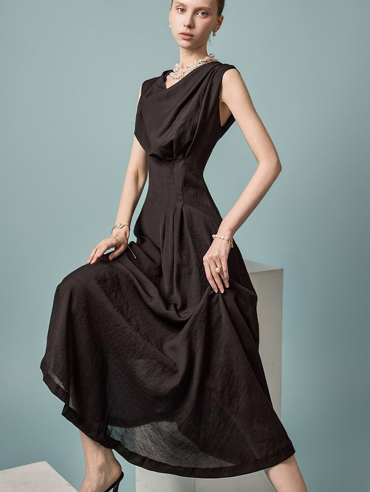 D5612 Cowl Neck Dress