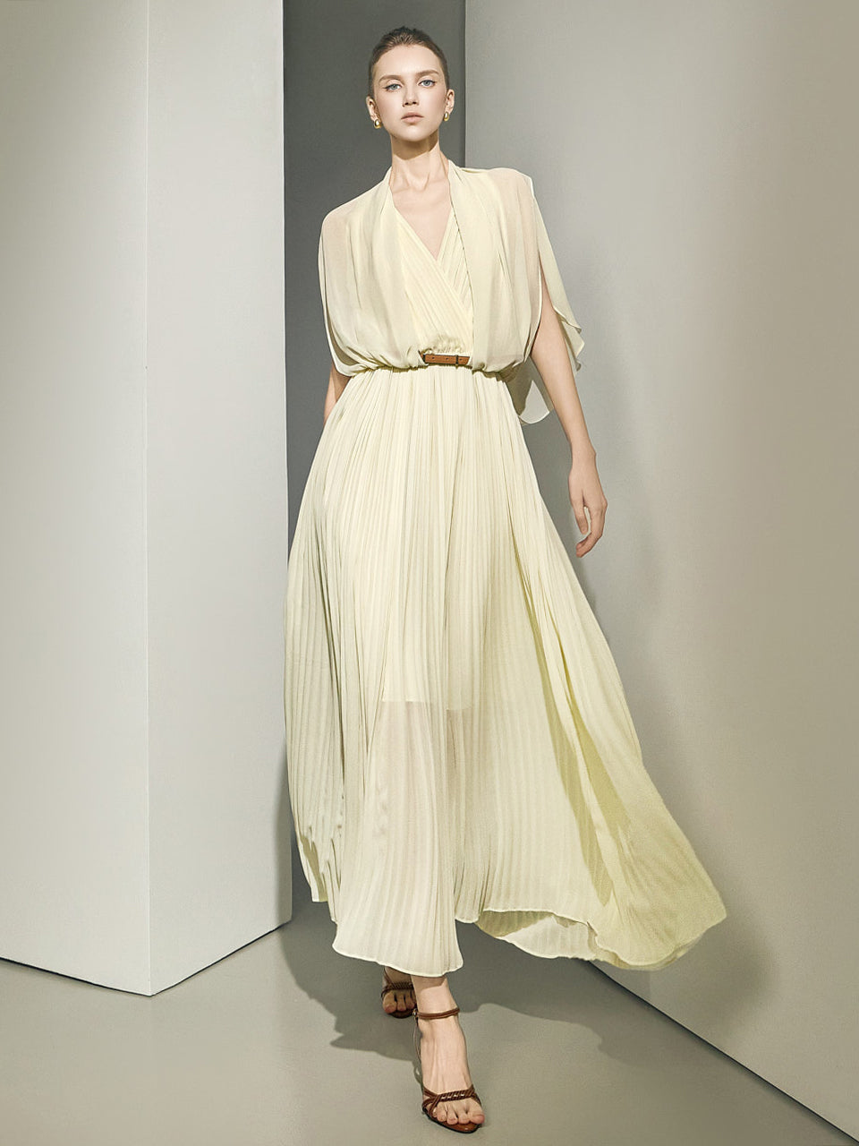 D9645 Plunge V-Neck Dress