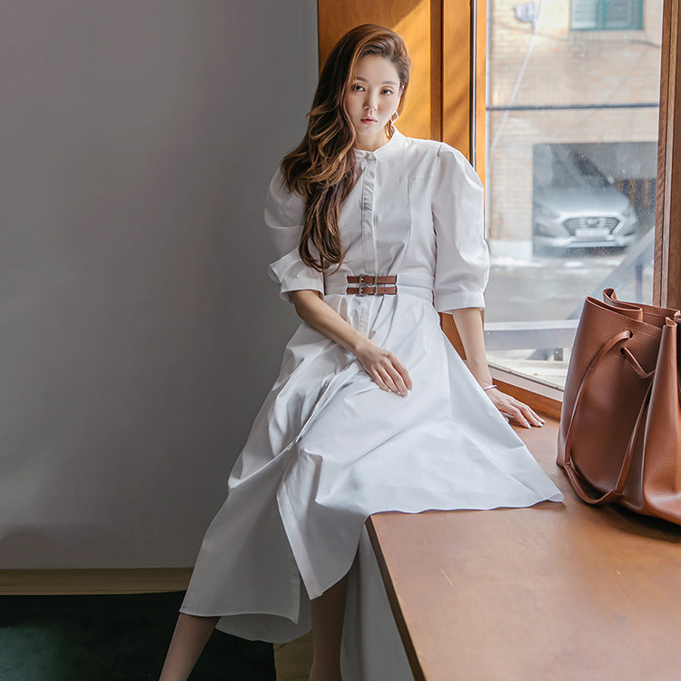 D4188 Belted Shirt Dress