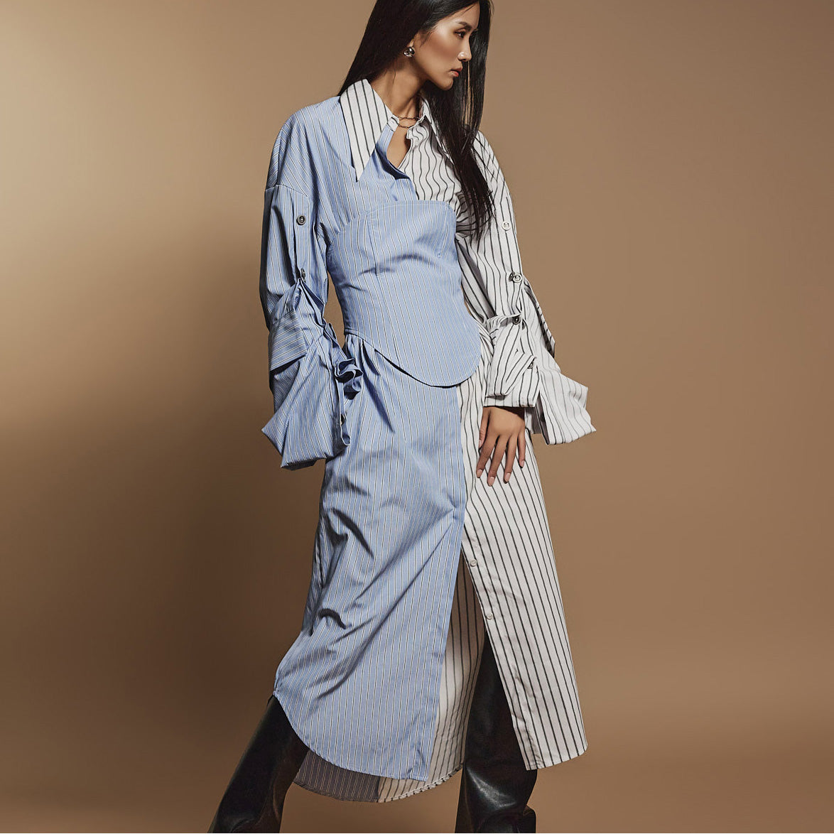 D9504 ビスチェ&シャツドレス