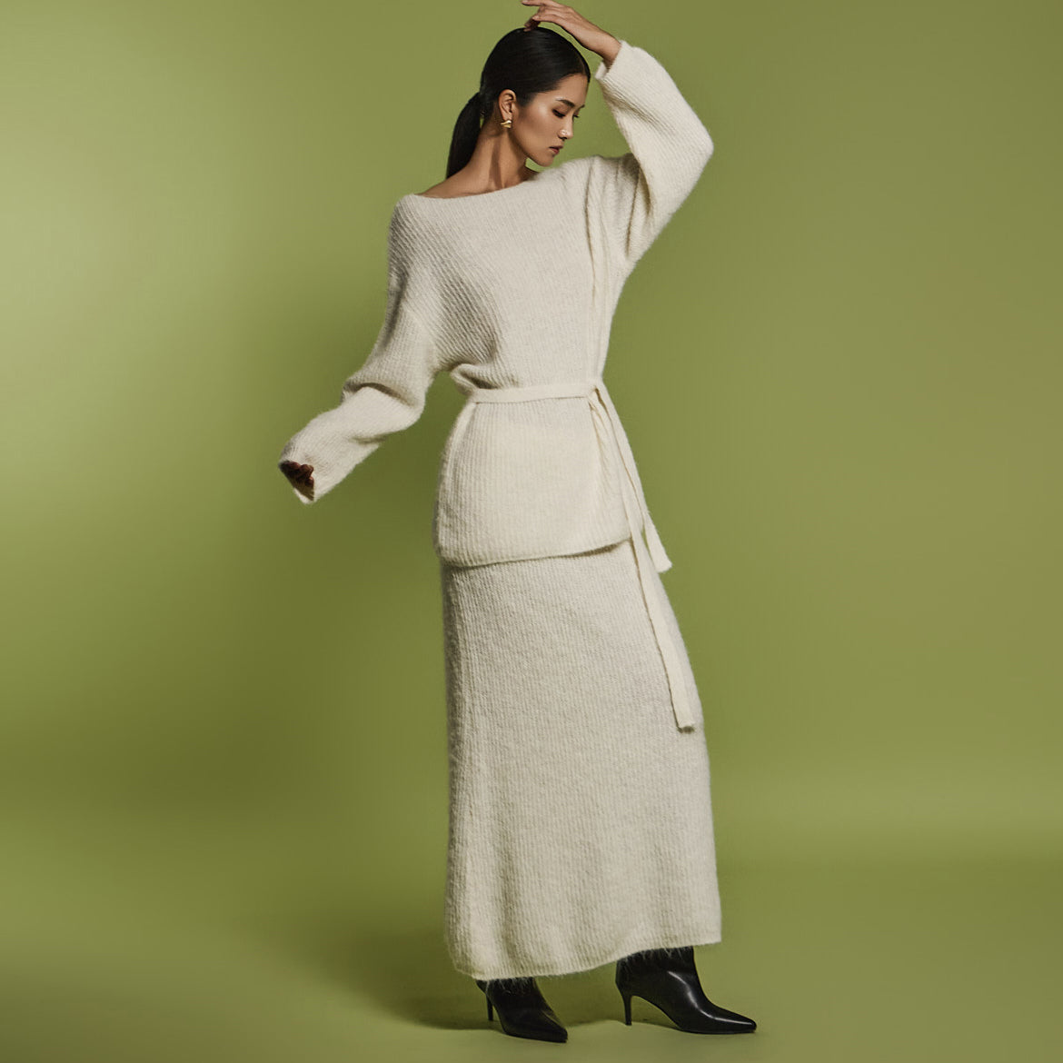 D5130 ニットツーピース ストラップ付き