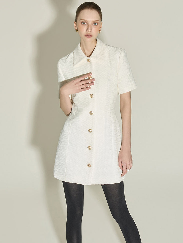 D5432 Tweed Mini Dress