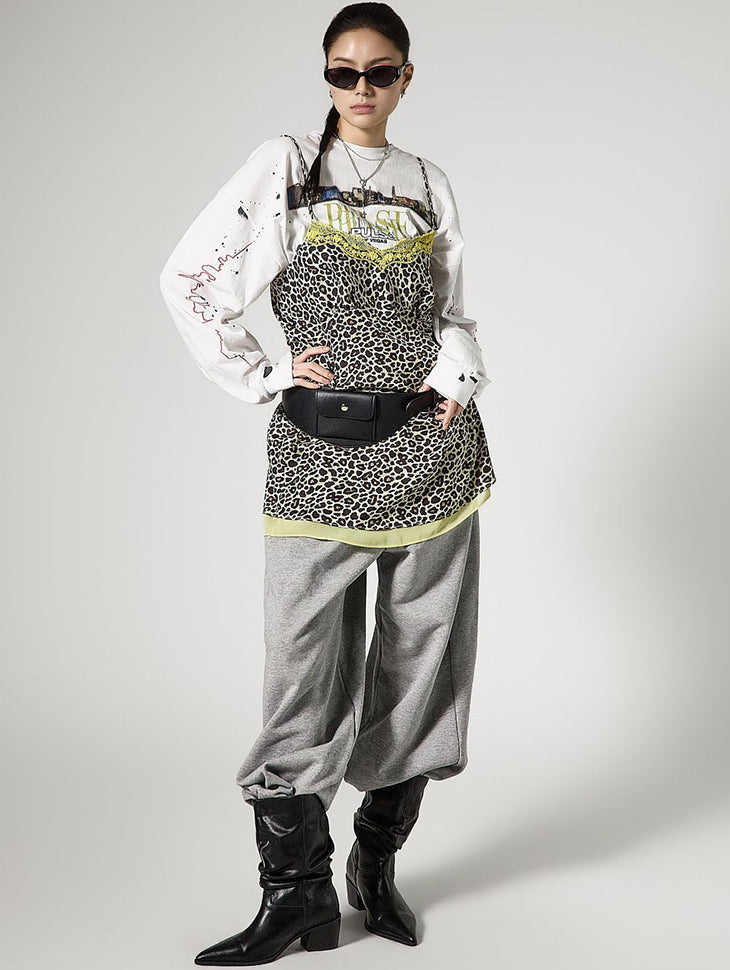 D5468 Leopard Slip Dress