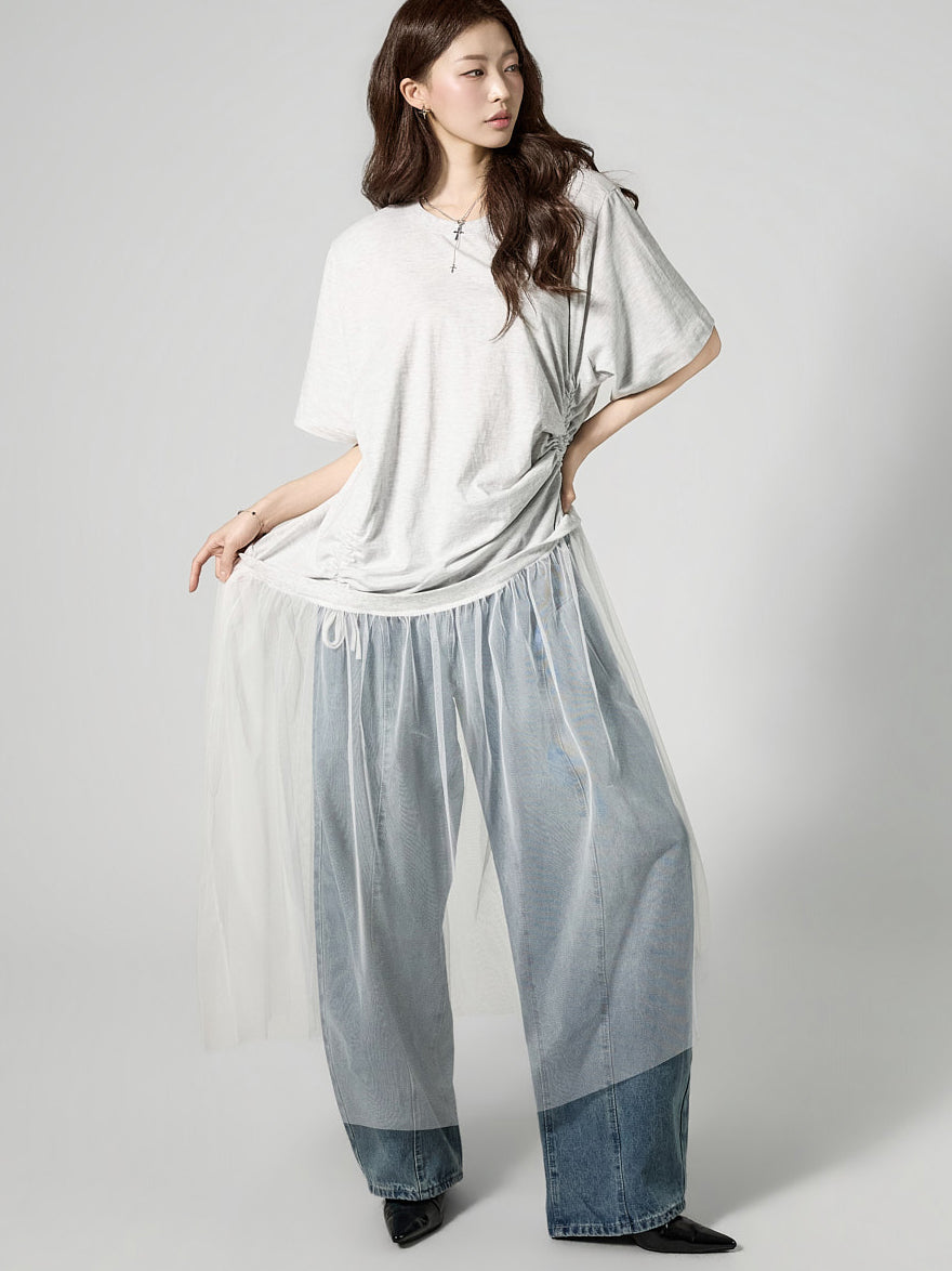 D5476 Side Shirred Dress