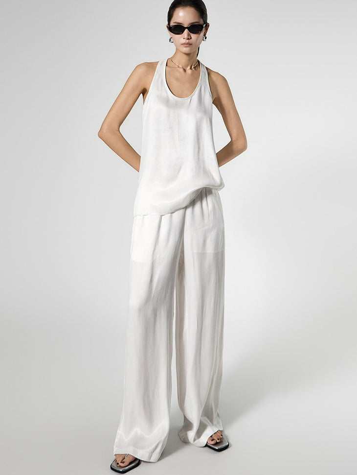 D5534 Silky Sleeveless Two-Piece Set