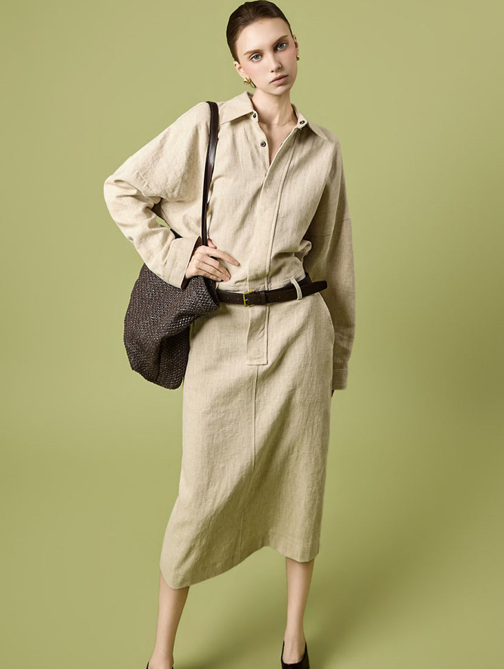 D5553 Linen Shirts Dress