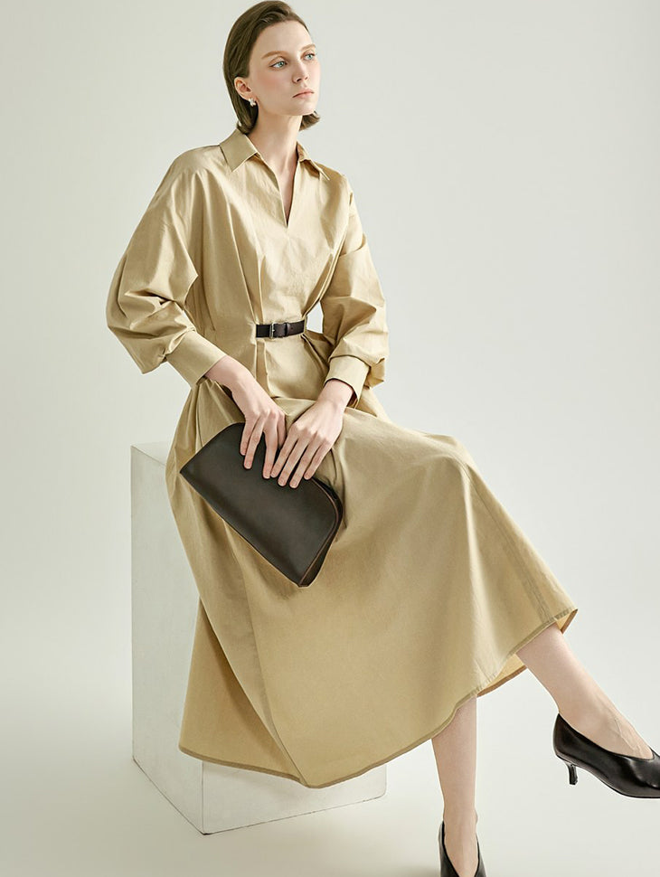 D5696 Belted Shirts Dress