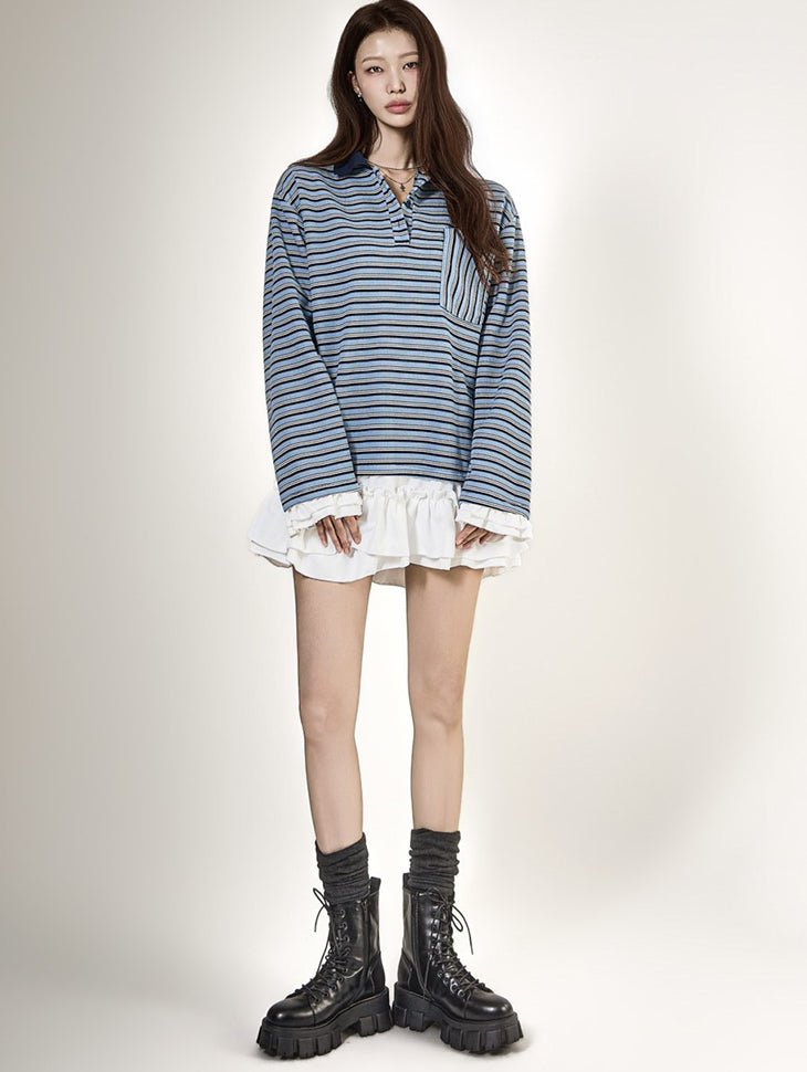 D5697 Preppy Pocket Mini Dress