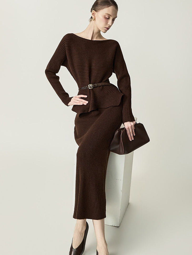 D5703 Boat Neck Two-Piece