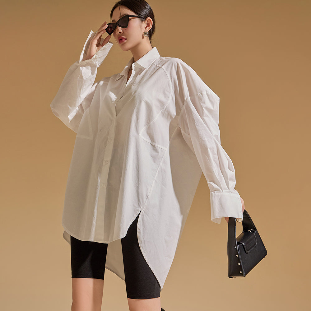 S561 Raglan Unbalance Shirt