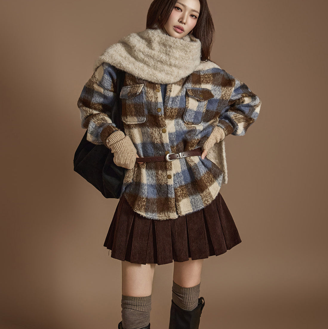 S701 口袋格子衬衫