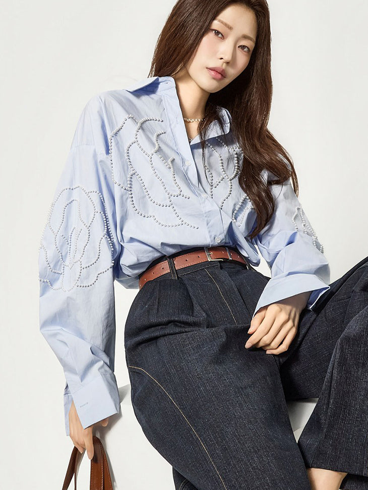 S859 Pearl Flower Shirts