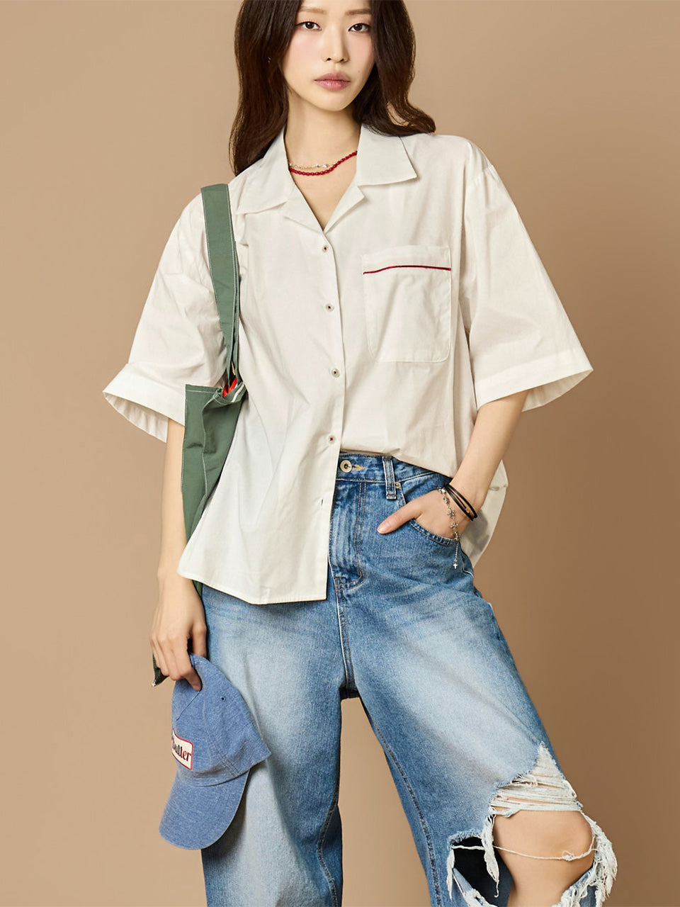 S887 Contrast Piping Shirts