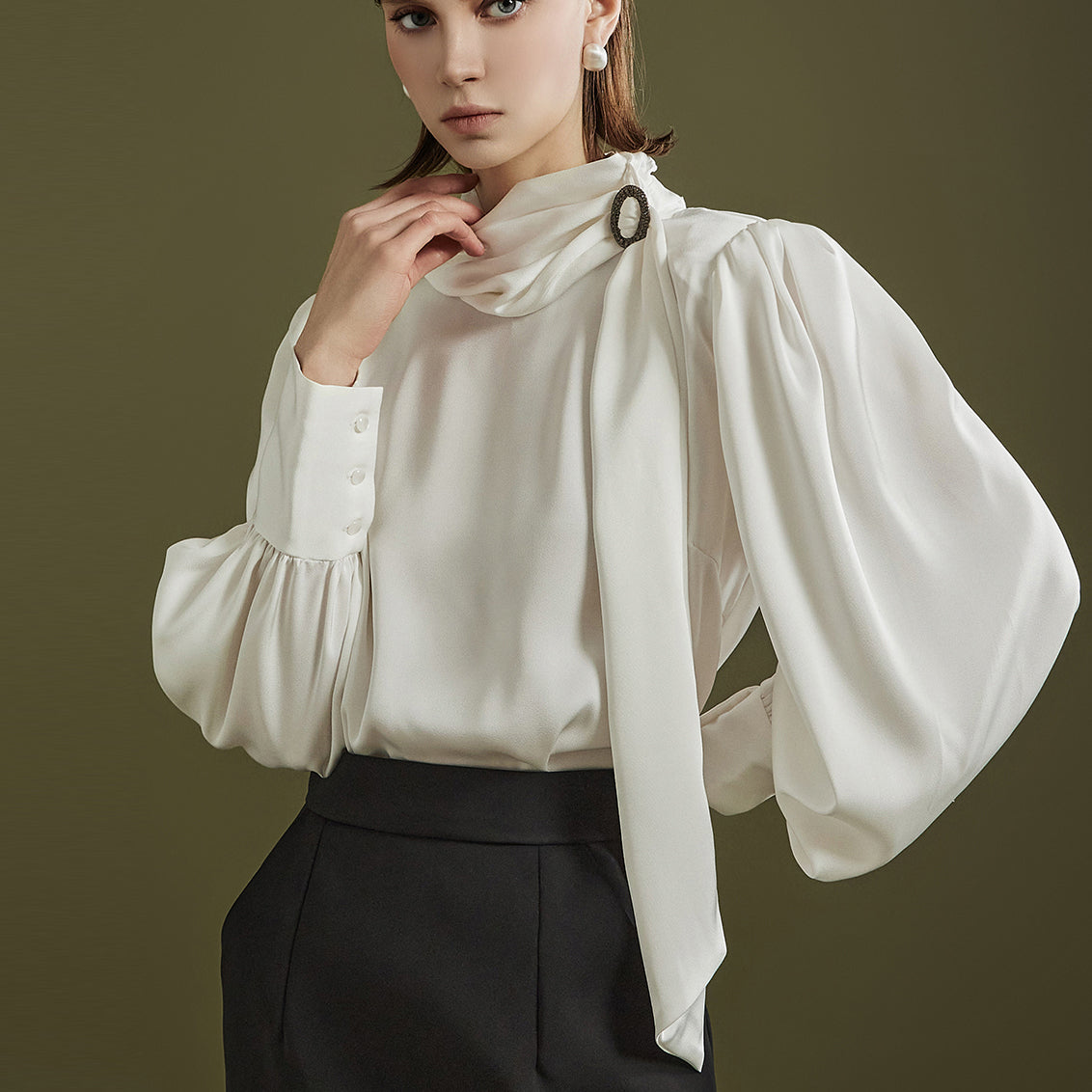 B2903 立方围巾衬衫