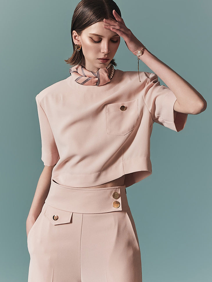 B2946 ボタンブラウス