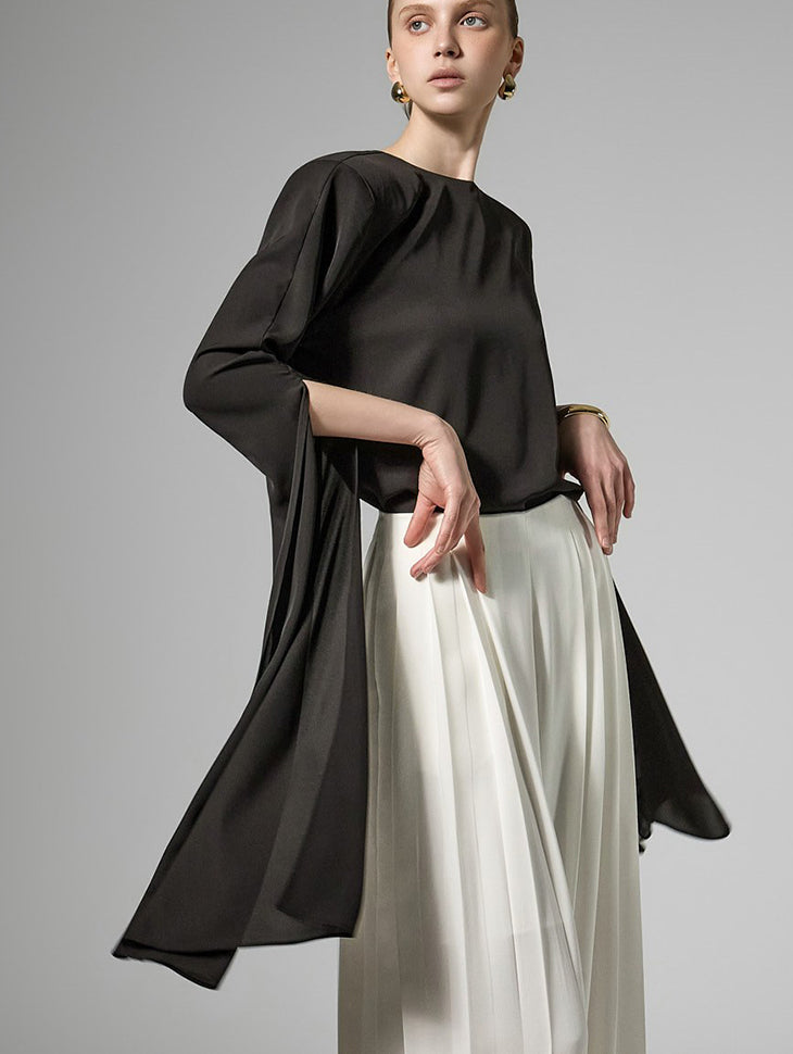 B9206 Long Slit Sleeve Blouse