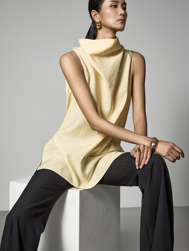 B9221 Drape Turtleneck Blouse