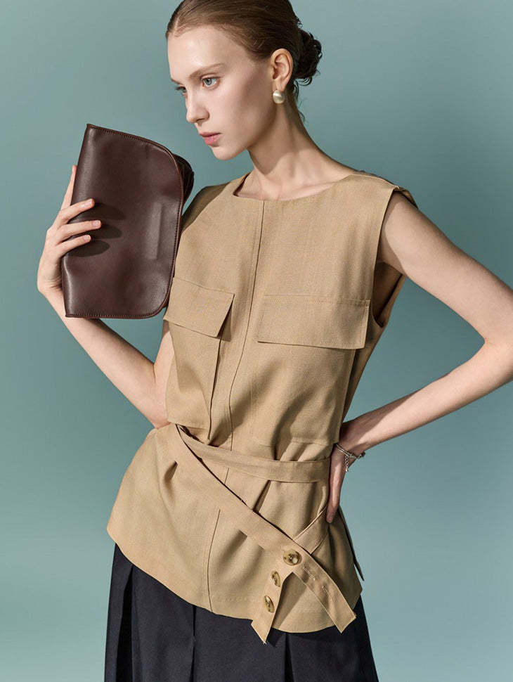 B3228 Belt Set Lyocell Blouse
