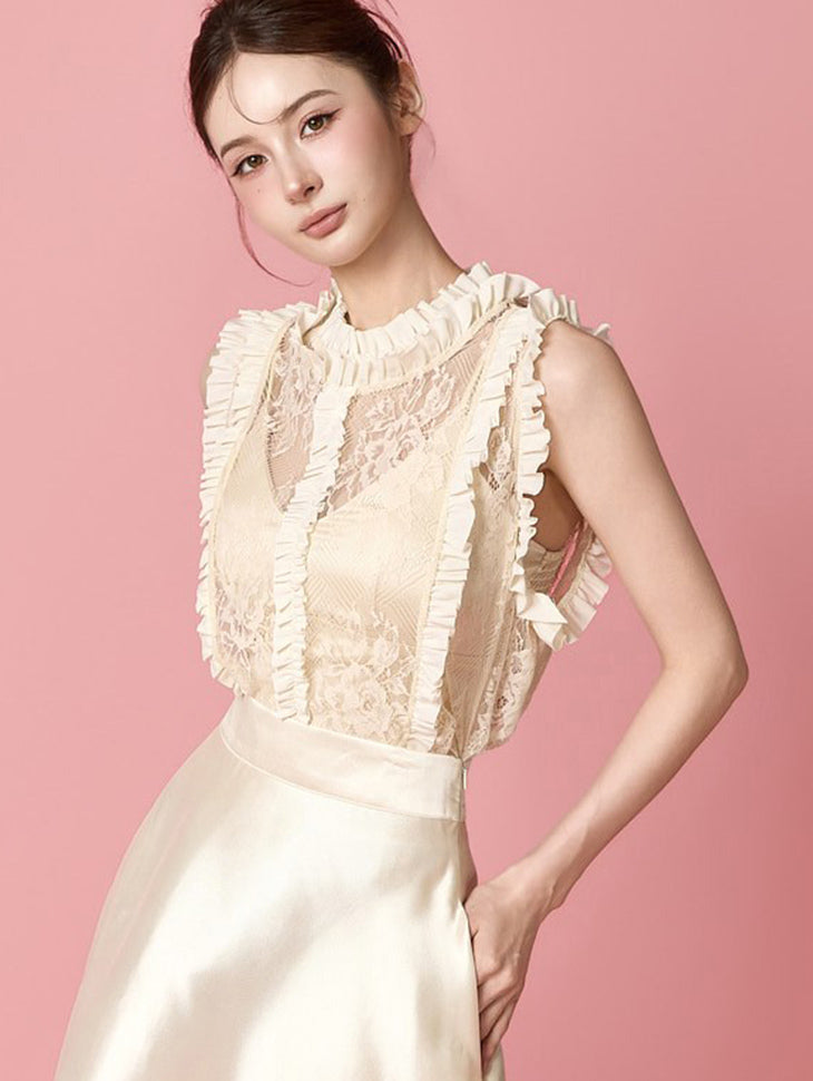 B3229 Frill Lace Blouse