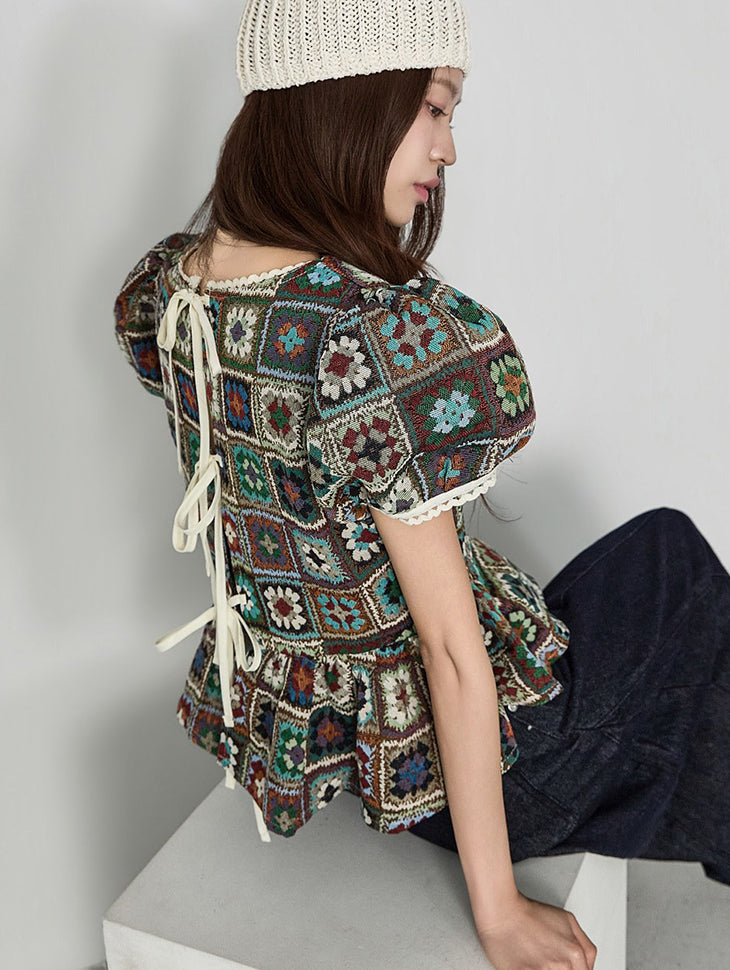 B3247 Ethnic Crochet Blouse