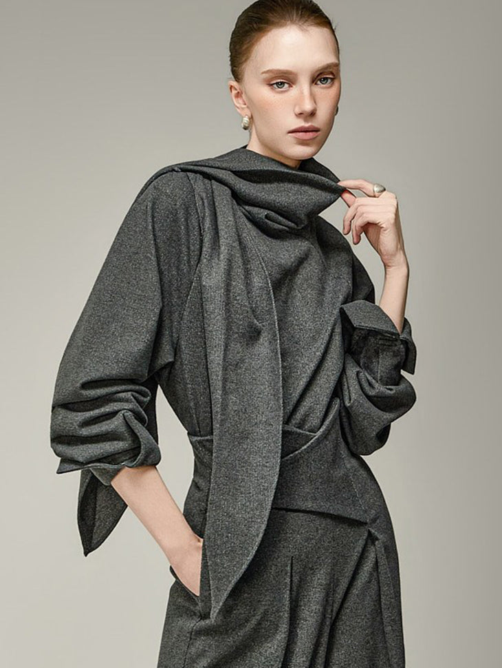 B3264 High-Neck Blouse