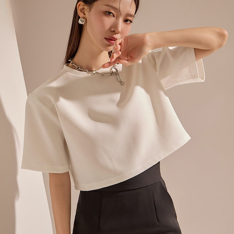 E3095 ショルダーパッド クロップトップ