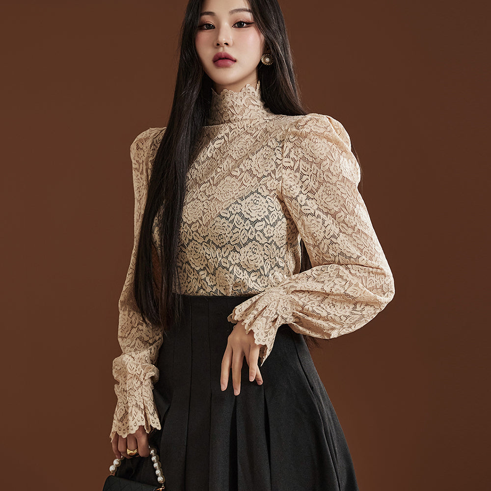 B2905 蕾丝透明衬衫