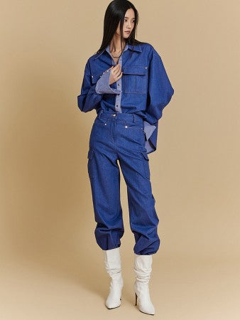 TP1733 牛仔衬衫牛仔裤套装