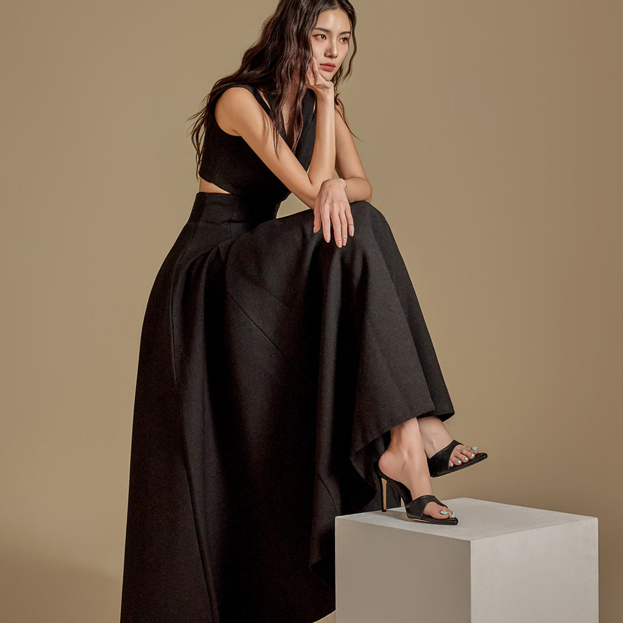 TP9153 リネントップス&スカートセット