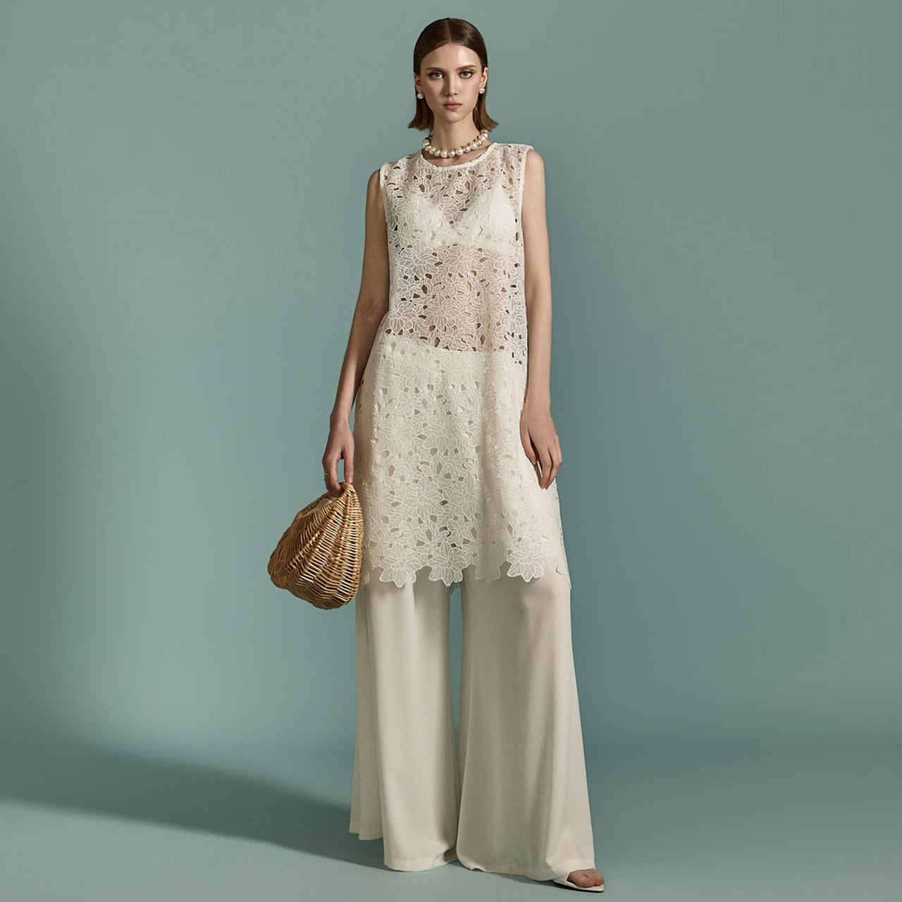 E3497 钩针长上衣