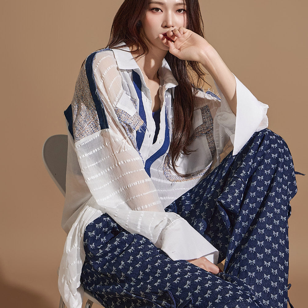 S665 デニムカラーエッジシャツ