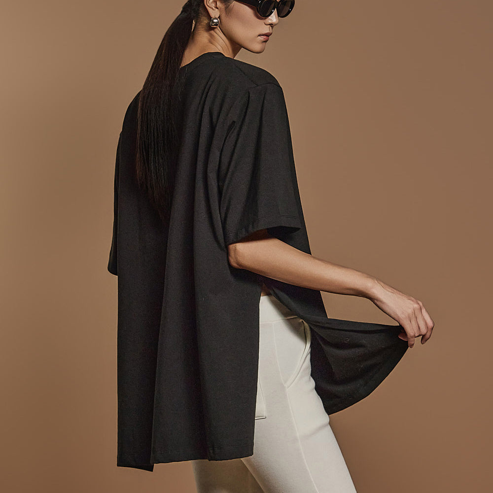 E3630 フリース裏地ショルダーパッドトップ