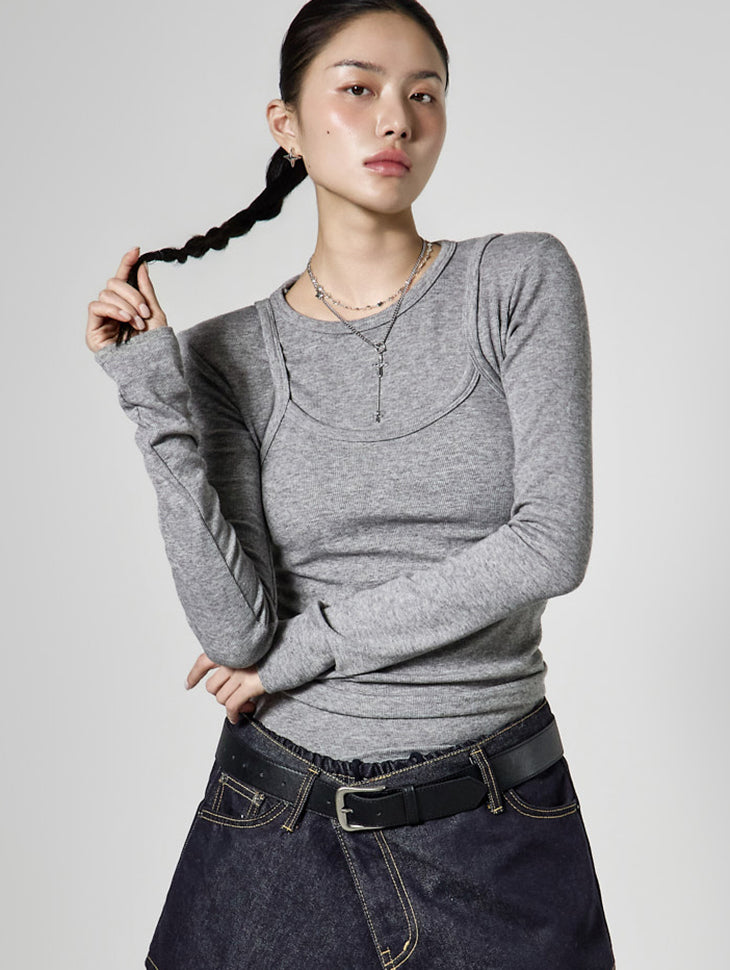 E4129 Sleeveless Set Top