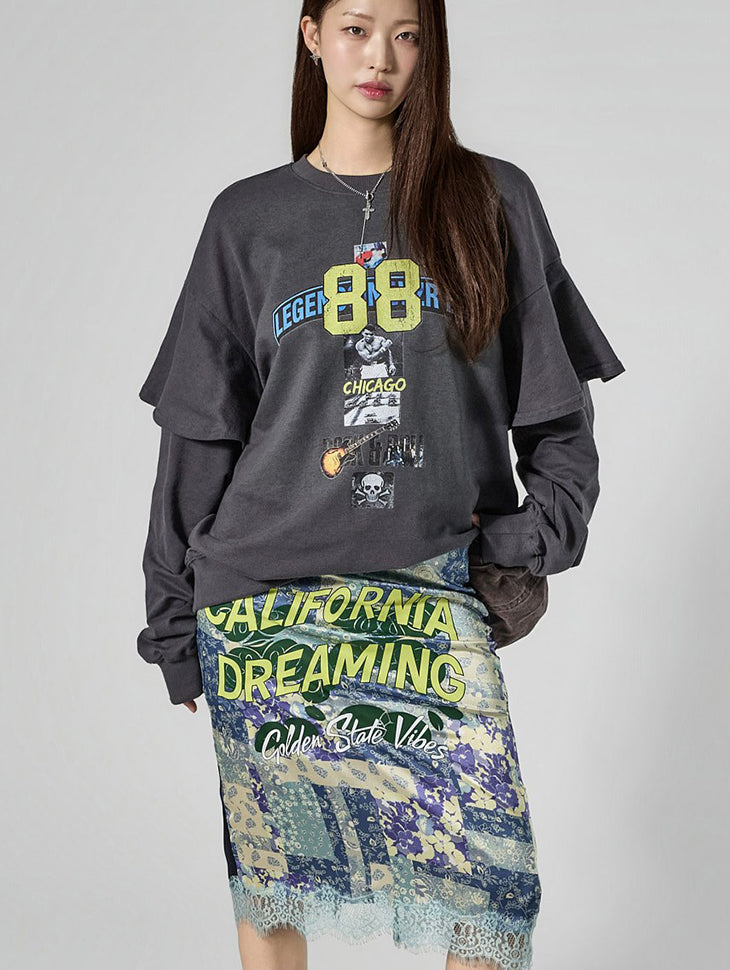 E4132 Ruffle Layered Top