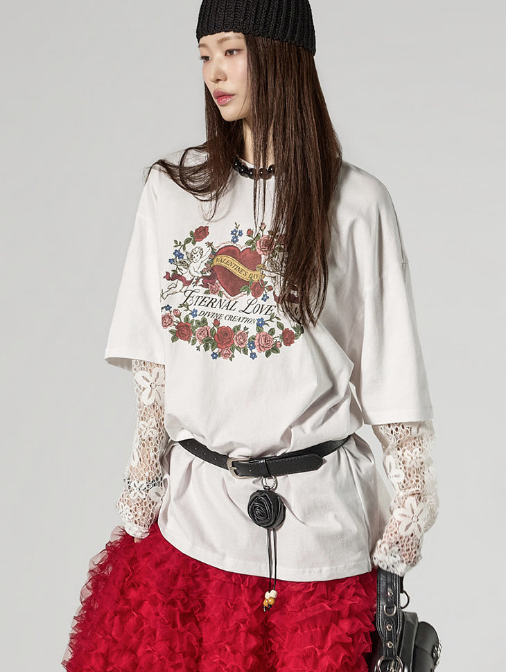 E4134 Lace Layered Top