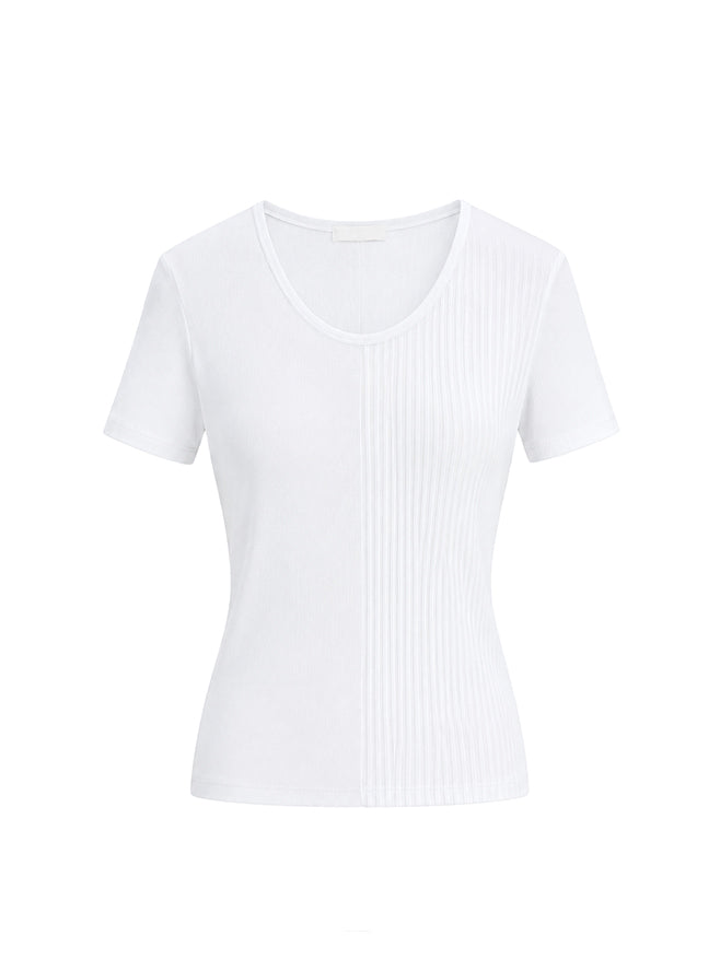 E4227 Half Ribbed Slim Top