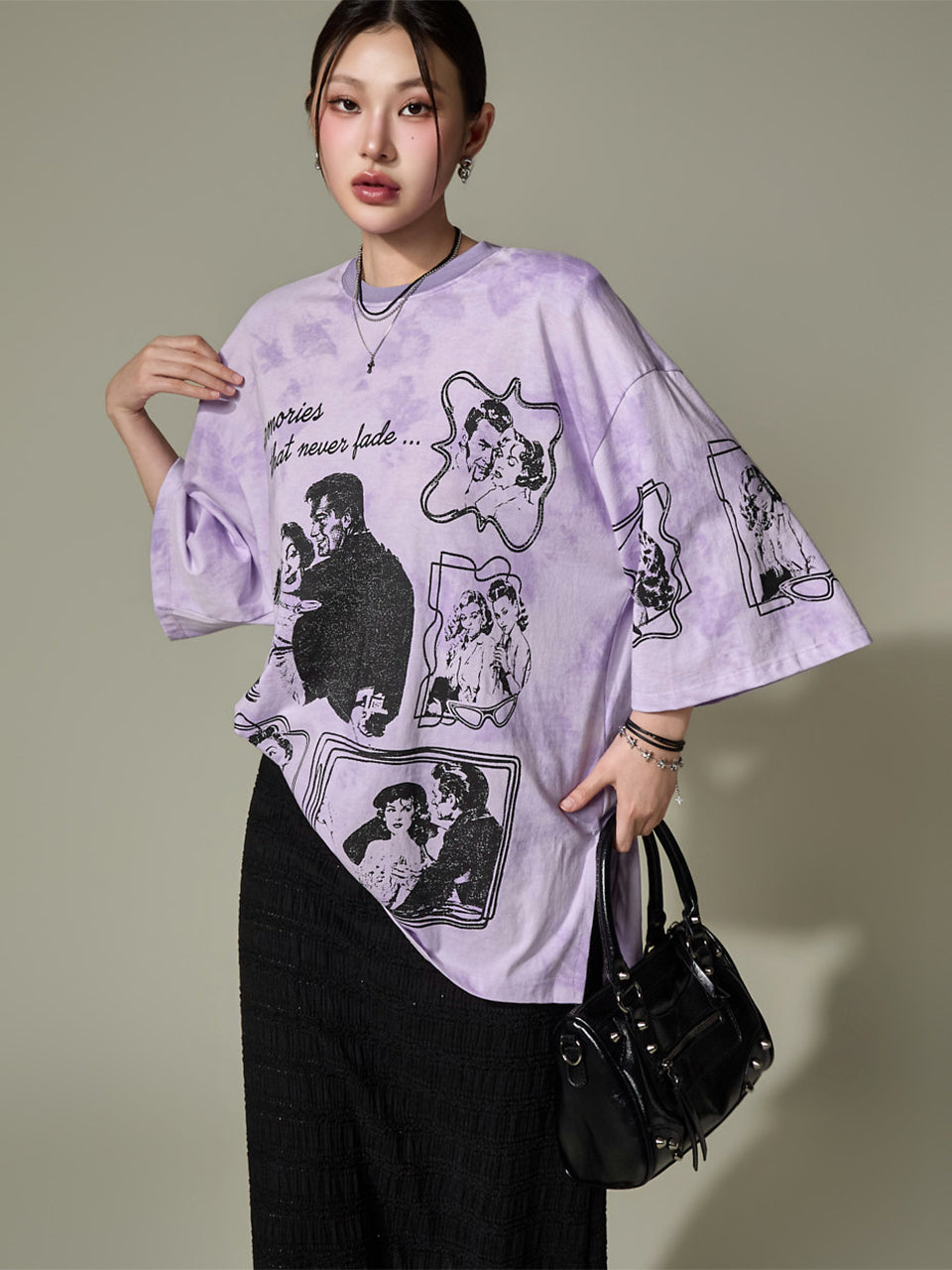 E4344 Printed Tie-Dye Top