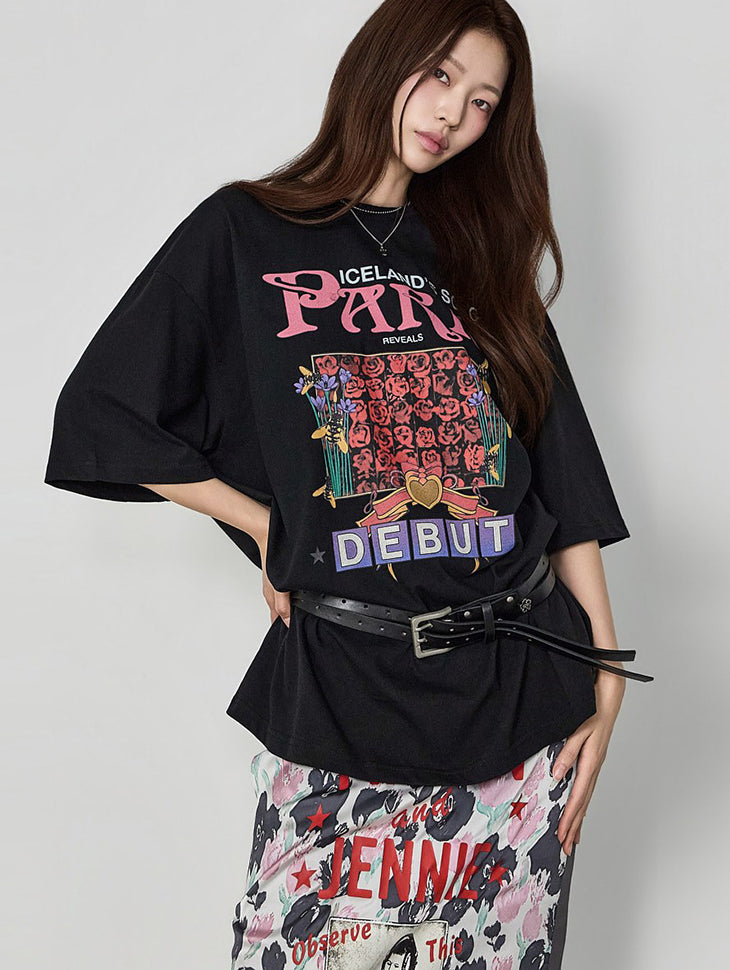 E4384 Vintage Printed Top
