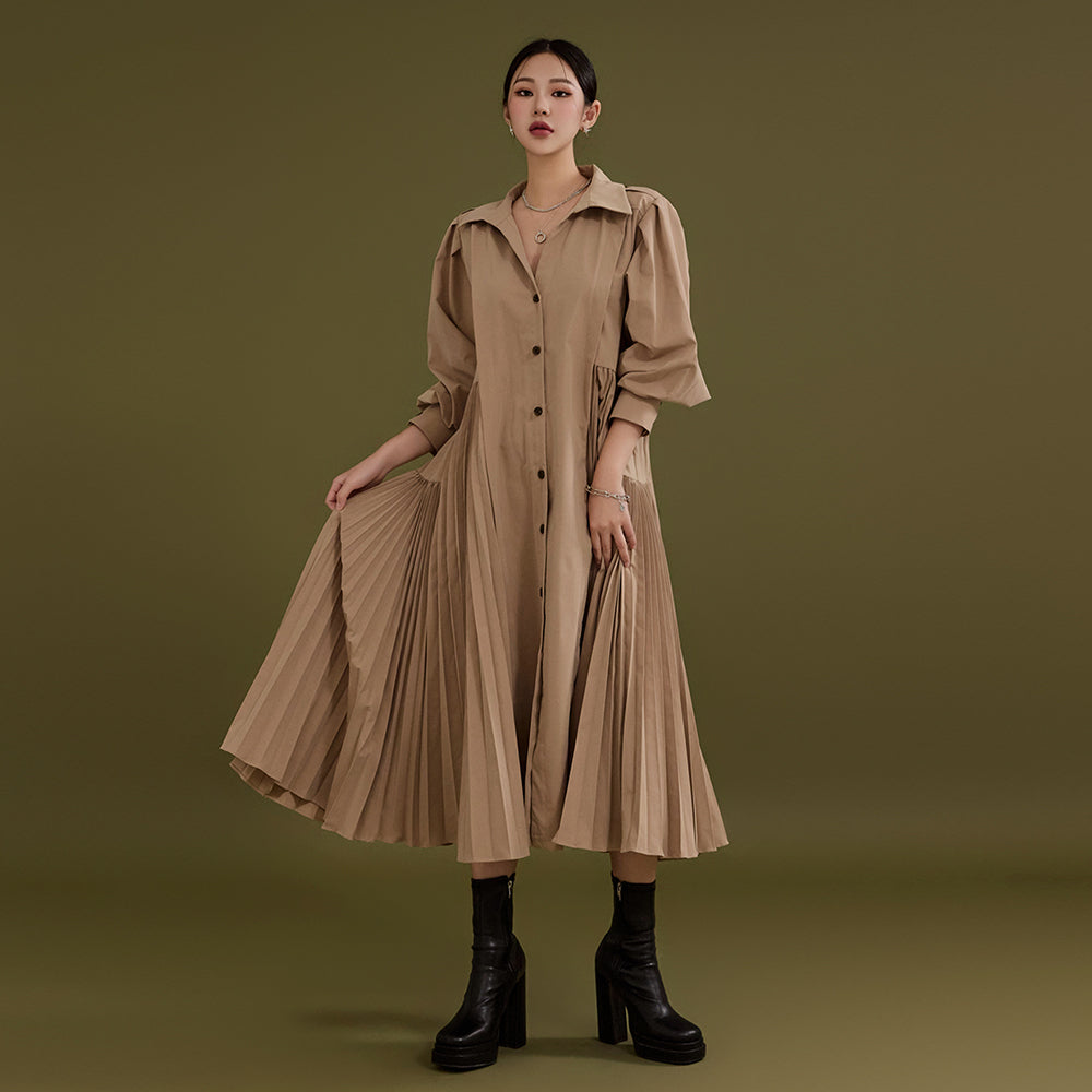 D4784 Shirts Pleated Dress