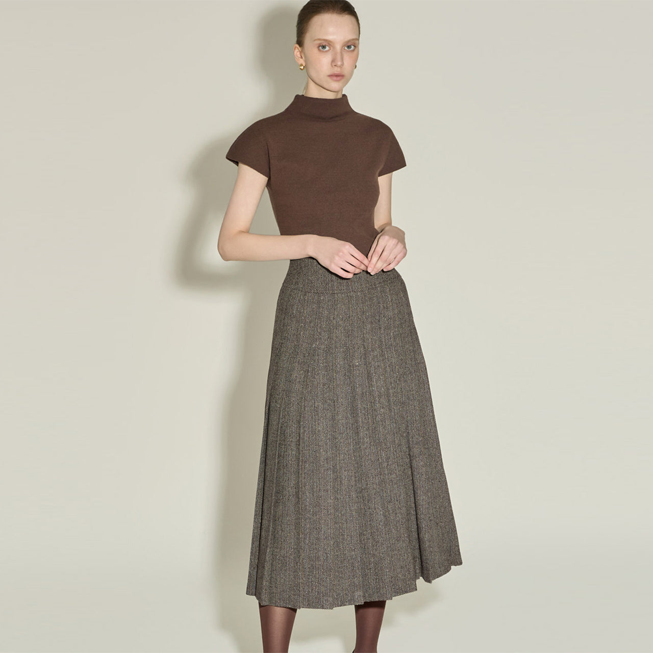 SK2387 Herringbone Pleats Skirt