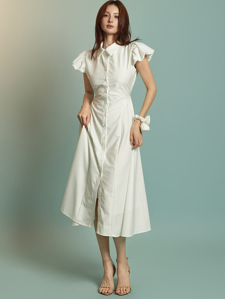 D5338 Ballon Shirt Dress
