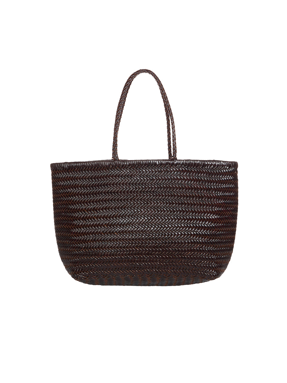 A-1707 Leather Rattan Shopper Bag