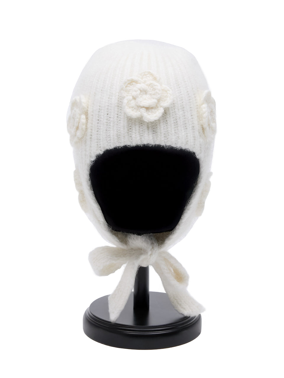 AC-867 Flower Knit Earflap Beanie