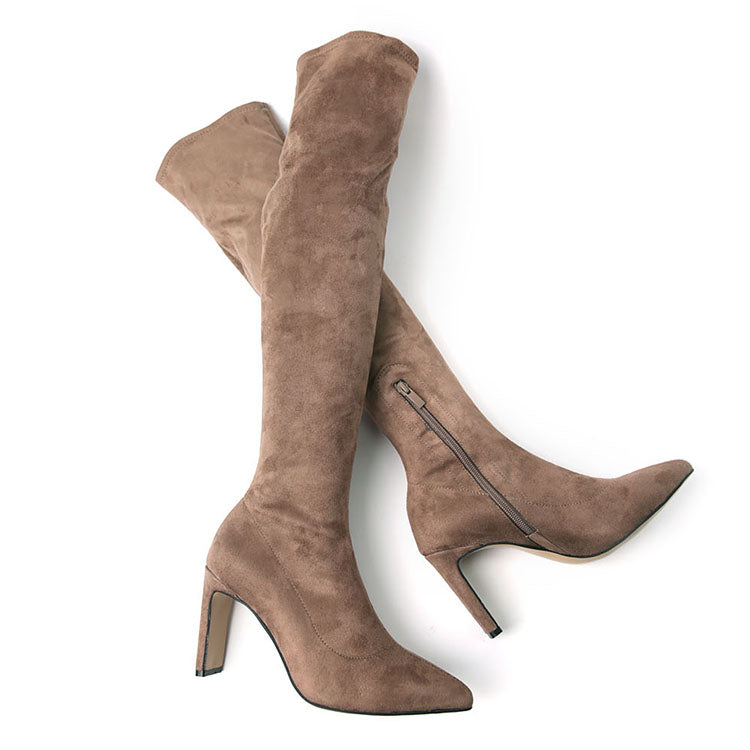 AR-2535 Suede Thigh-High Long Boots