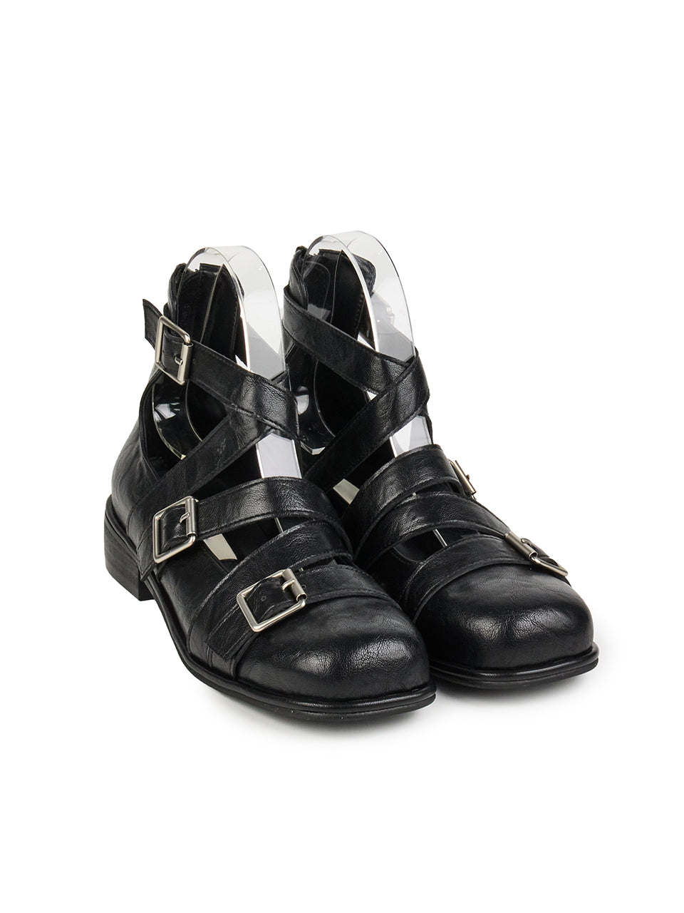 AR-3509 Strap Buckle Ankle Loafers