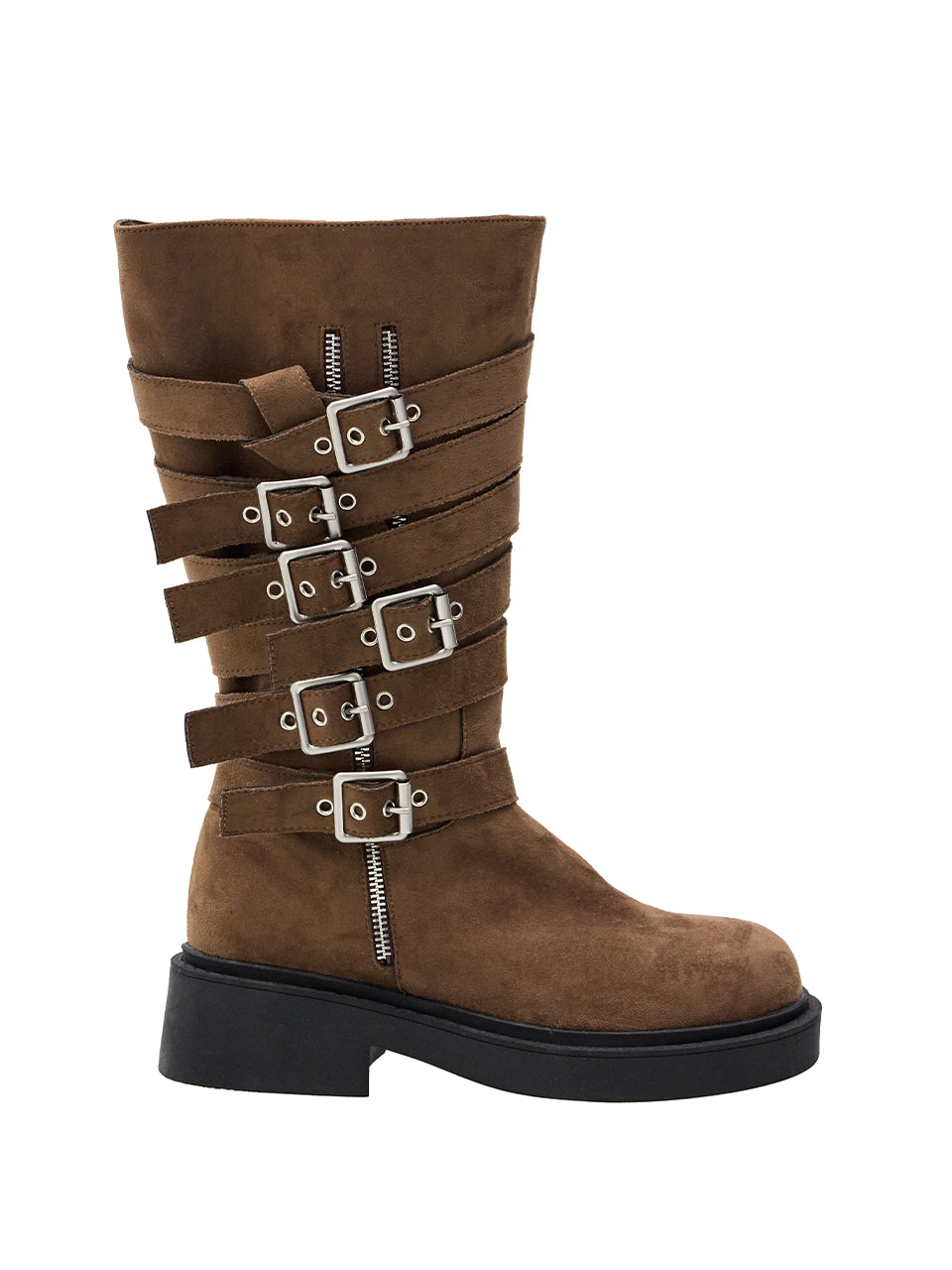 AR-3512 Suede Buckle Long Boots